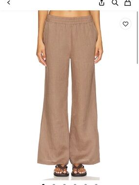 NWT Heartloom Edy Linen Pants in Driftwood Brown Size Small